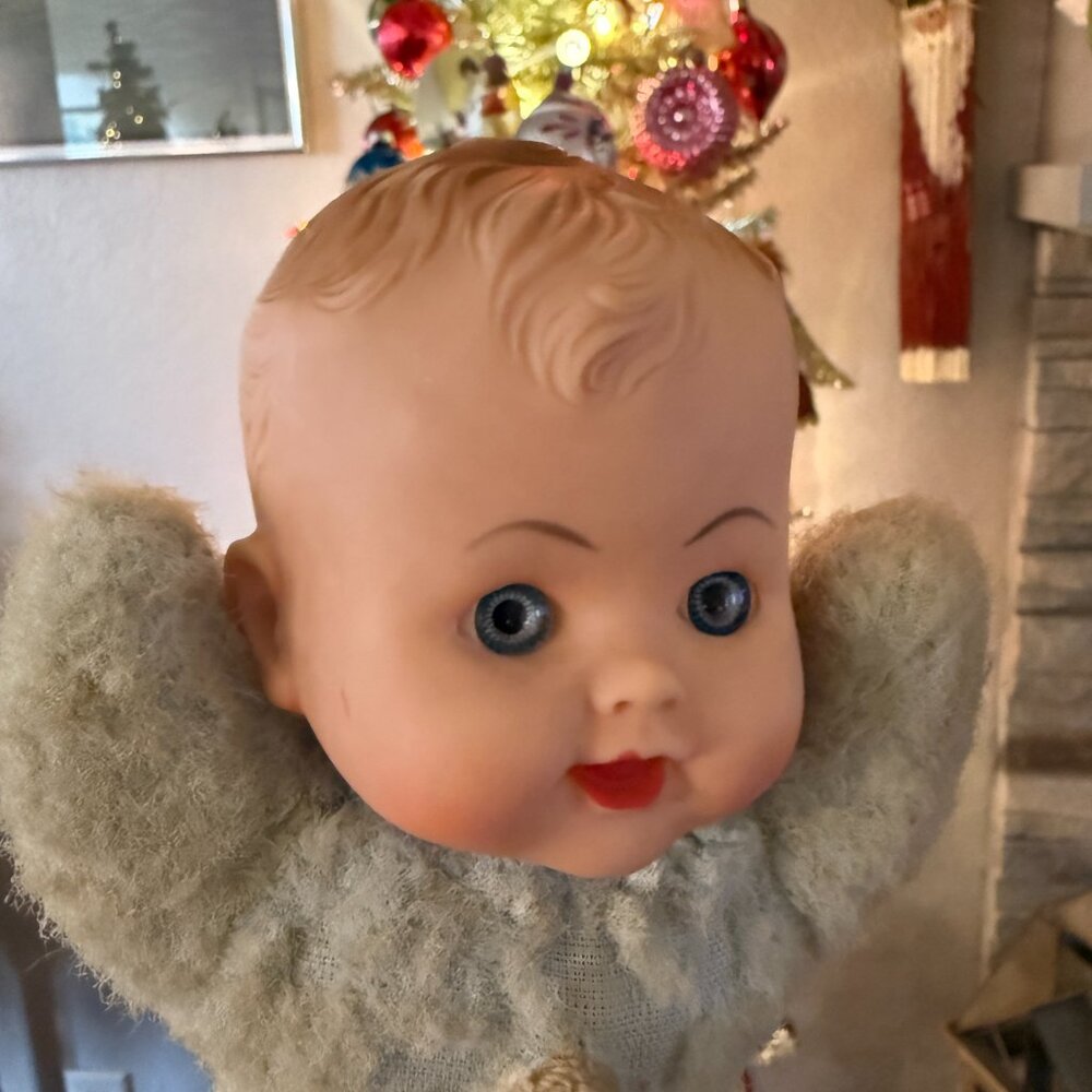 1950's Baby Boy Plush Body Rubber Head - Picture 10 of 15